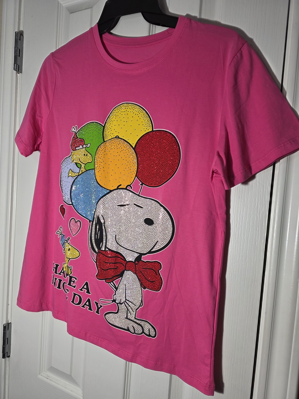 Girls' Pink Snoopy Balloon Graphic Tee